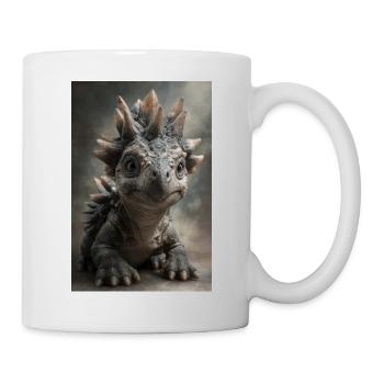 Kleines Stegosaurus-Porträt - Tasse - Weiß - Rechts