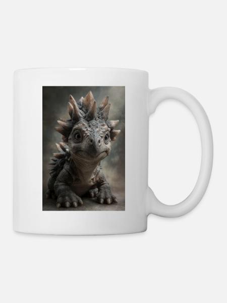 Kleines Stegosaurus-Porträt - Tasse - Weiß