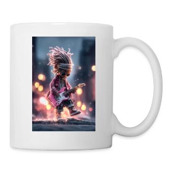 Neon Dread Guitarist with Pink Guitar - Mug - white - Right