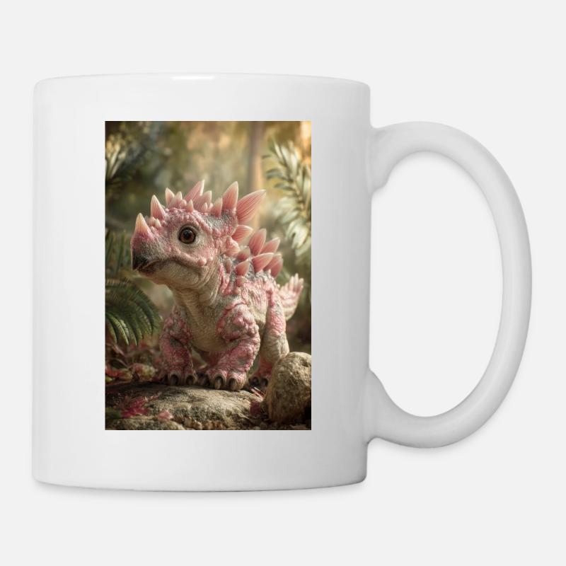 Rosa Stegosaurus im Ember Forest - Tasse - Weiß