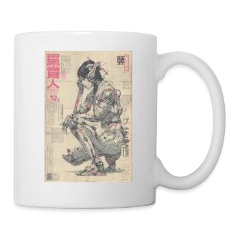 Imprimé néon Mecha Ukiyoe - Mug blanc - blanc - Droite