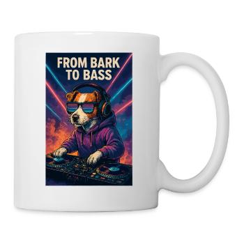 Jack Russell Terrier DJ Platines Bass Techno - Mug blanc - blanc - Droite
