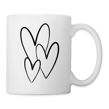 Herzen - Tasse - Weiß - Rechts