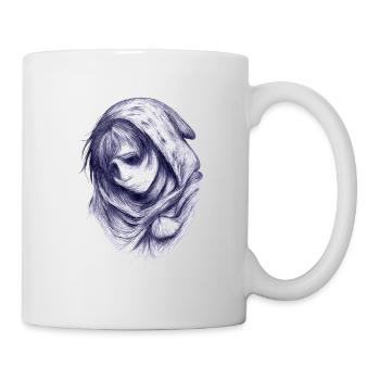 Blaue Hülle: Gesichtslose Figur - Mug - white - Right