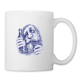 Bacchus | Weintrunkener alter Herr - Tasse - Weiß - Rechts
