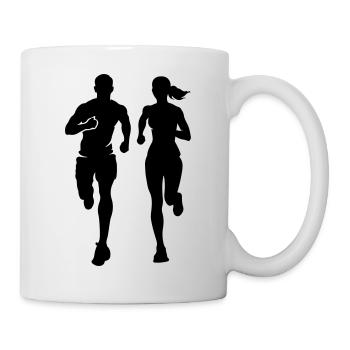 Marathon Runners Team Silhouette Marathon - Mug - white - Right