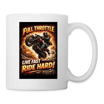 Pleine accélération : Incendie de moto - Mug blanc - blanc - Droite