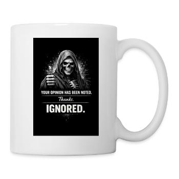 Pouce levé pour le crâne – Opinions ignorées - Mug blanc - blanc - Droite
