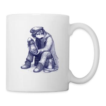 Sad | Hand Painted Drawing Ballpoint Pen - Mug - white - Right