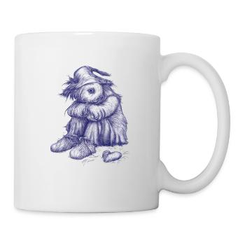 Traurige Zottel-Vogelscheuche hat Herz verloren - Tasse - Weiß - Rechts
