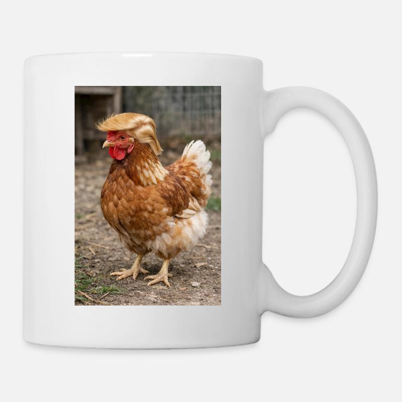 Chicken with Hair Retro - Mug - white