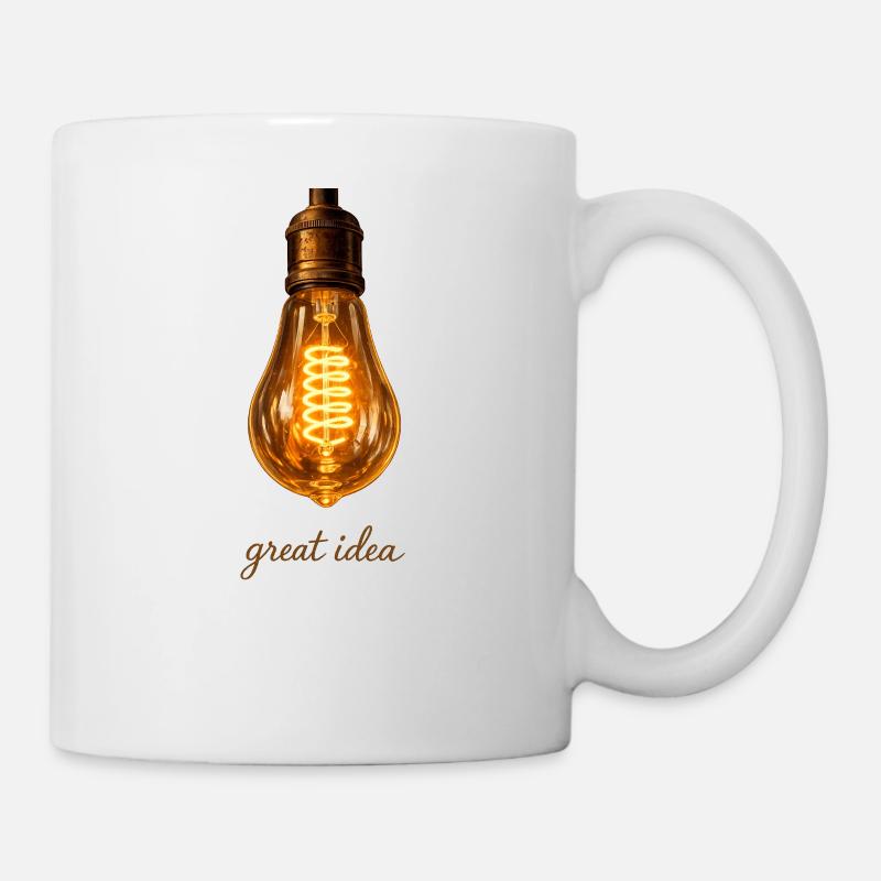 Vintage Edison Glühbirne great idea  - Tasse - Weiß