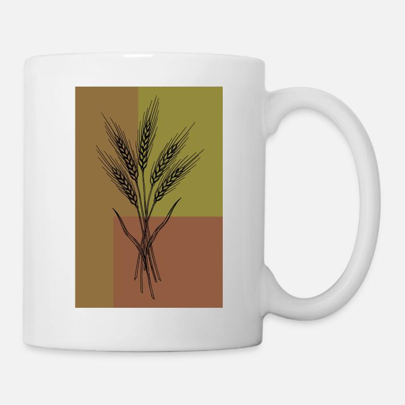 Art de lignes Wheat Ears – Design botanique - Mug blanc - blanc