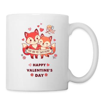 Renards complices de Saint-Valentin - Mug blanc - blanc - Droite