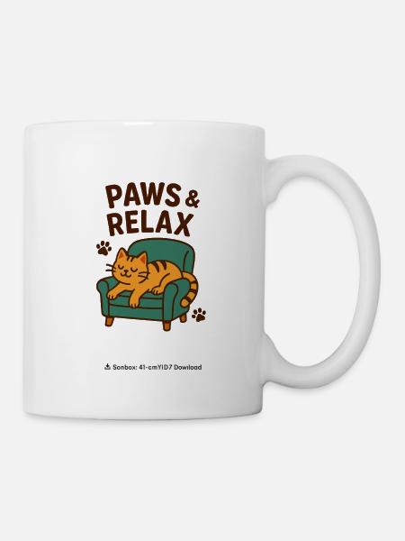 Paws & Relax Katzensofa Design - Tasse - Weiß