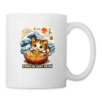 Kawaii Neko Ramen Cat Noodle Anime - Mug - white - Right