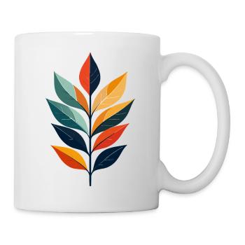 Feuilles colorées Dessin Art des feuilles d’automne - Mug blanc - blanc - Droite
