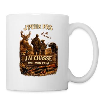 Jagd mit Vater-Sohn-Duo Papa - Tasse - Weiß - Rechts