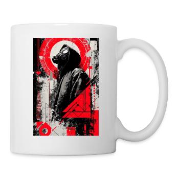 Masque à gaz de style géométrique - Mug blanc - blanc - Droite