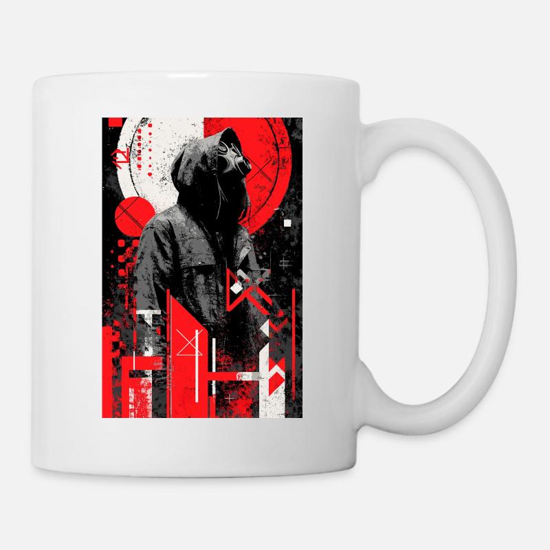 Sweat à capuche à gaz Grunge Duotone - Mug blanc - blanc