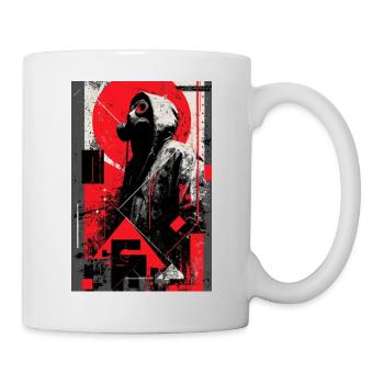 Le masque à gaz dans la dystopie du graffiti - Mug blanc - blanc - Droite