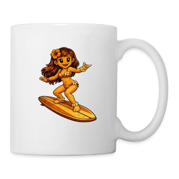 Surfer Hawaiian style - Mug - white - Right