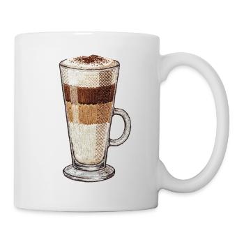 Latte macchiato in embroidered look (printed) - Mug - white - Right