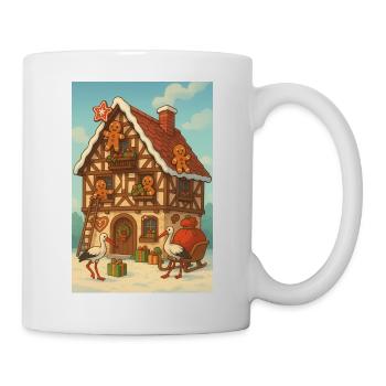 Alsace Half-timbered house fairytale gingerbread - Mug - white - Right