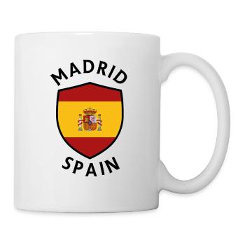 Madrid shield with Spanish flag - Mug - white - Right
