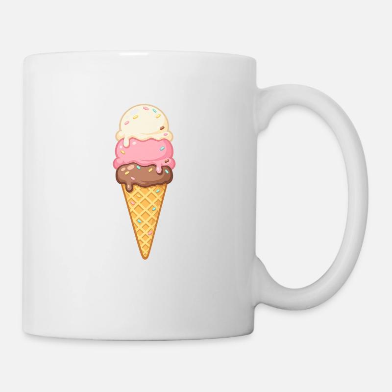 Dreischicht Eiscreme im Cone - Mug - white