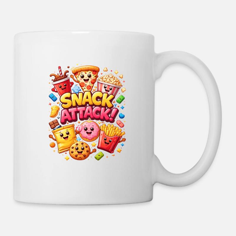 Snack Attack! Colorful snack heroes - Mug - white