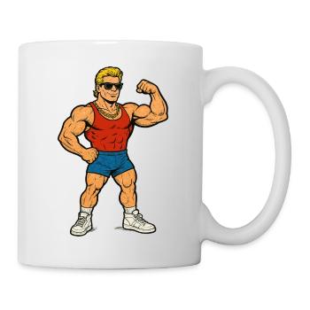 Dessin animé de gymnase de culturisme - Mug blanc - blanc - Droite
