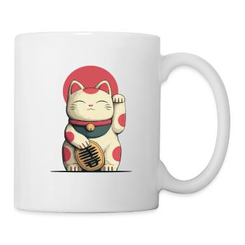 Maneki-Neko Glücks-Katze - Tasse - Weiß - Rechts
