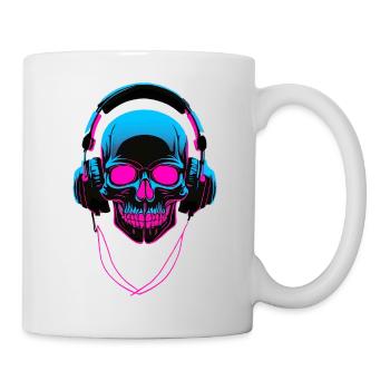 Neon Skull with Headphones - Mug - white - Right