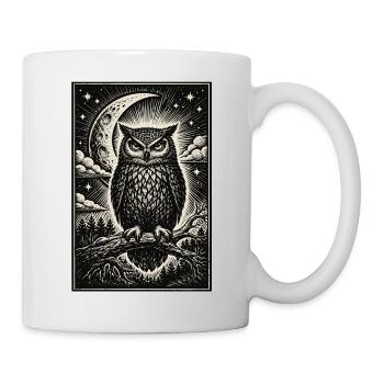 Mystische Eule - Tasse - Weiß - Rechts