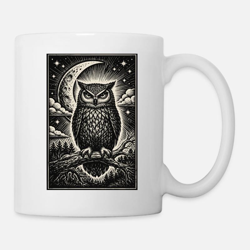 Mystische Eule - Tasse - Weiß