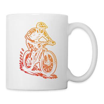 Clear mountain bike motif for every day - Mug - white - Right