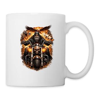 Flaming Skull Biker - Mug - white - Right