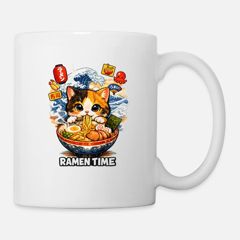 Ramen Katze Kanagawa - Tasse - Weiß