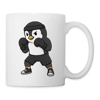 Cute Penguin Boxer Martial Arts Cartoon Funny Spor - Mug - white - Right