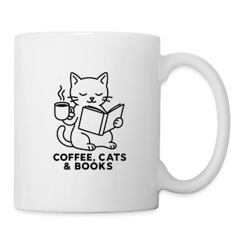 Coffee Cats and Books Lover Design - Mug - white - Right