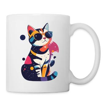 Cat with Sunglasses Cool Cats Pop Art Motif - Mug - white - Right