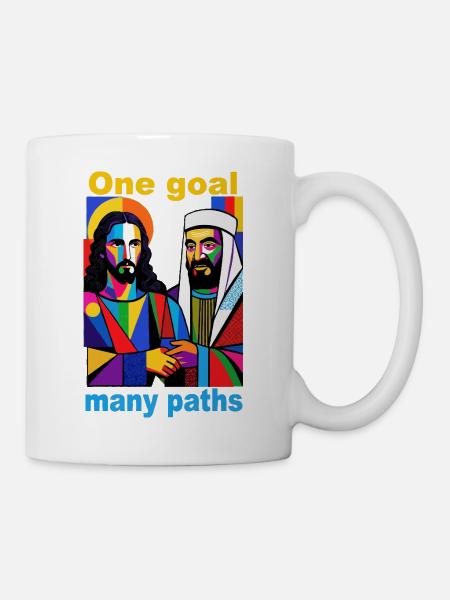 Un objectif : Multiples chemins Duo Pop Art - Mug blanc - blanc