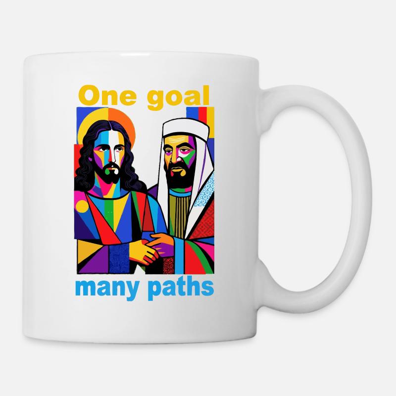 Un objectif : Multiples chemins Duo Pop Art - Mug blanc - blanc
