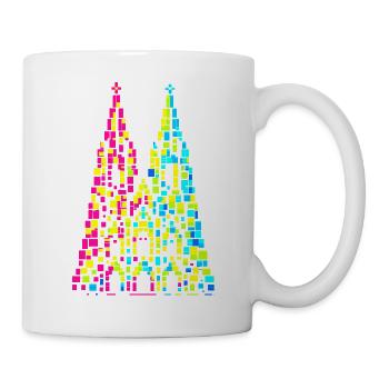 Kölner Dom Fasching Karneval Konfetti Geschenk - Tasse - Weiß - Rechts