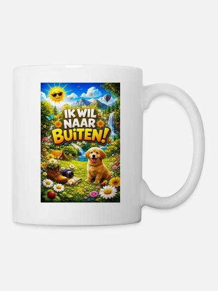 Outdoor adventure with Pup - Mug - white