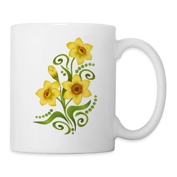 Blumen - Tasse - Weiß - Rechts