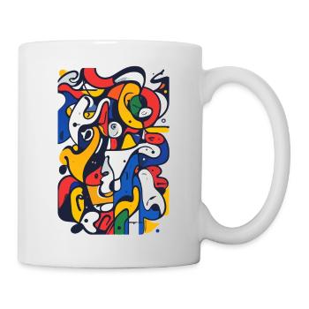 Colorful Lines Mosaic Abstract Artwork Motif - Mug - white - Right