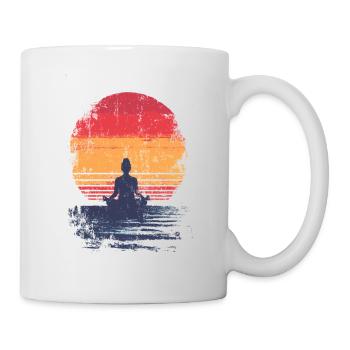 Sonnenuntergang Meditation - Tasse - Weiß - Rechts