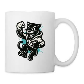Fighting Cat in Hoodie - Mug - white - Right